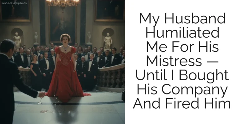 My Husband Humiliated Me For His Mistress — Until I Bought His Company And Fired Him