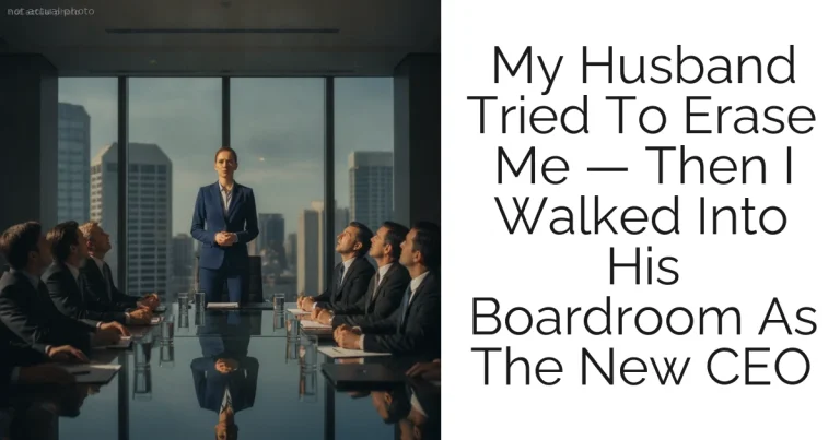 My Husband Tried To Erase Me — Then I Walked Into His Boardroom As The New CEO