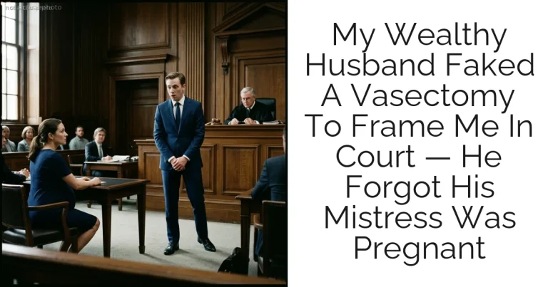 My Wealthy Husband Faked A Vasectomy To Frame Me In Court — He Forgot His Mistress Was Pregnant