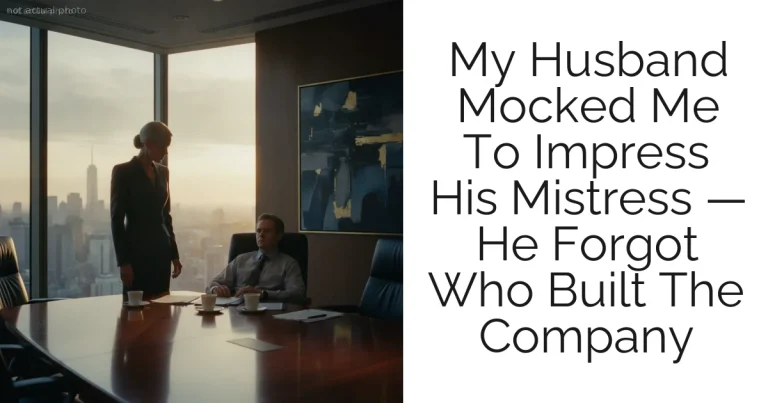 My Husband Mocked Me To Impress His Mistress — He Forgot Who Built The Company
