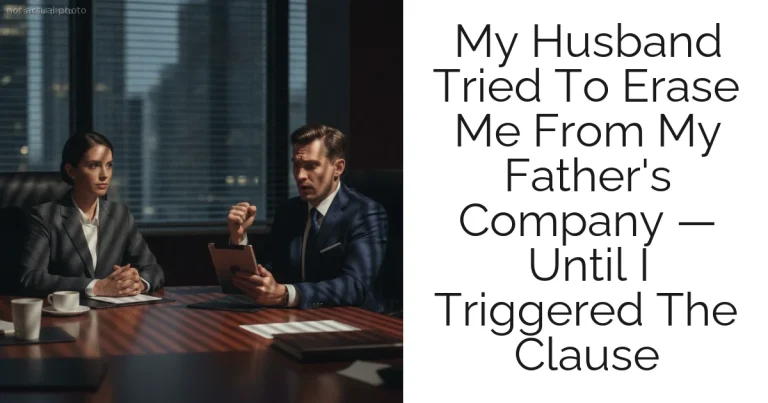My Husband Tried To Erase Me From My Father's Company — Until I Triggered The Clause