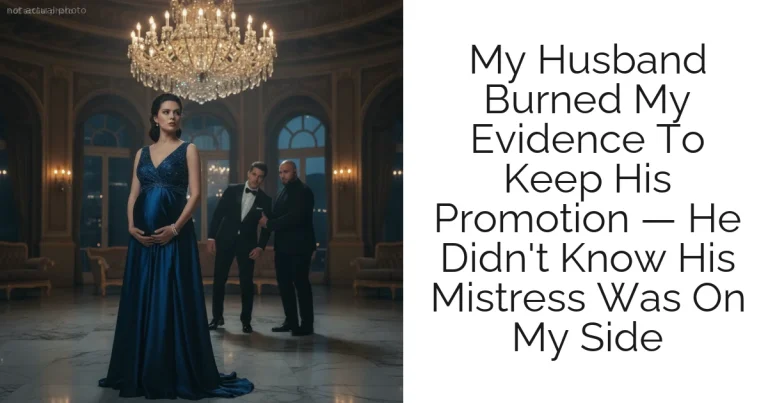 My Husband Burned My Evidence To Keep His Promotion — He Didn't Know His Mistress Was On My Side