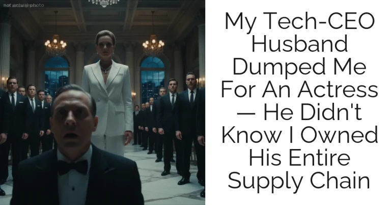 My Tech-CEO Husband Dumped Me For An Actress — He Didn't Know I Owned His Entire Supply Chain