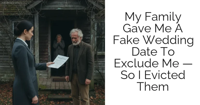 My Family Gave Me A Fake Wedding Date To Exclude Me — So I Evicted Them