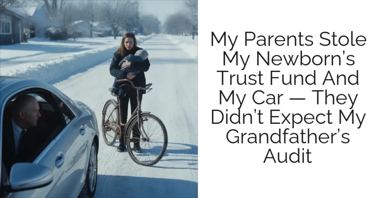 My Parents Stole My Newborn’s Trust Fund And My Car — They Didn’t Expect My Grandfather’s Audit