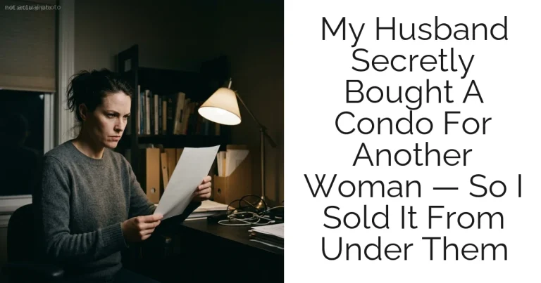 My Husband Secretly Bought A Condo For Another Woman — So I Sold It From Under Them