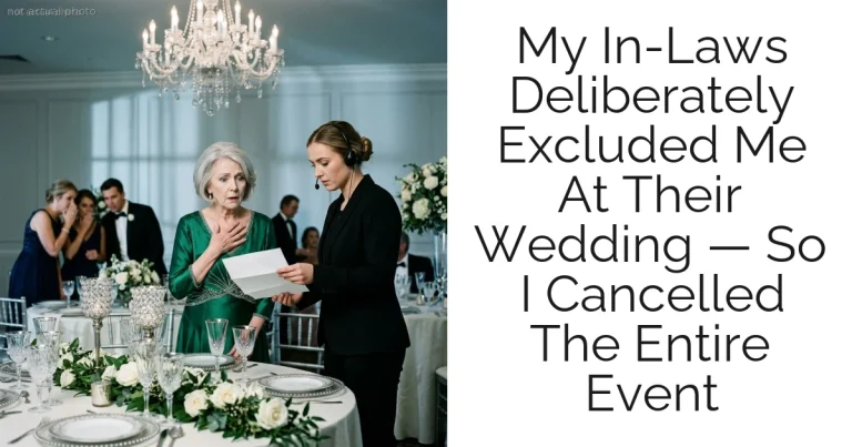 My In-Laws Deliberately Excluded Me At Their Wedding — So I Cancelled The Entire Event