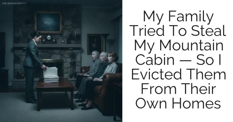 My Family Tried To Steal My Mountain Cabin — So I Evicted Them From Their Own Homes
