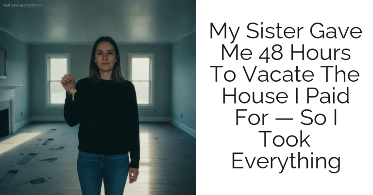 My Sister Gave Me 48 Hours To Vacate The House I Paid For — So I Took Everything
