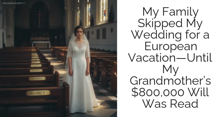 My Family Skipped My Wedding for a European Vacation—Until My Grandmother’s $800,000 Will Was Read
