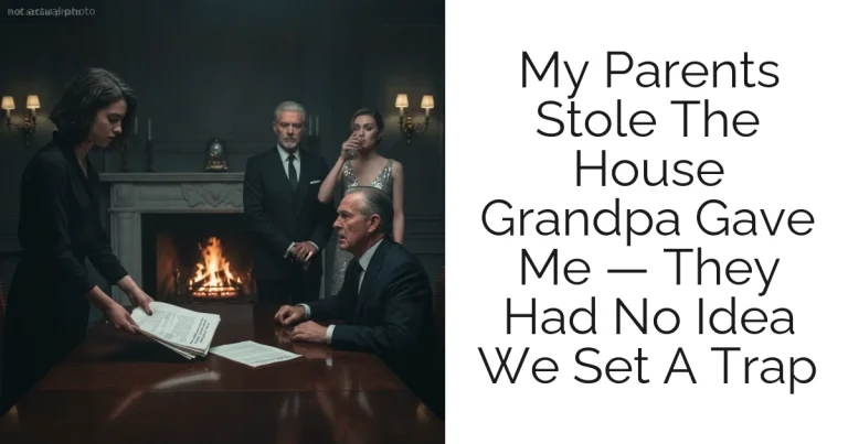 My Parents Stole The House Grandpa Gave Me — They Had No Idea We Set A Trap