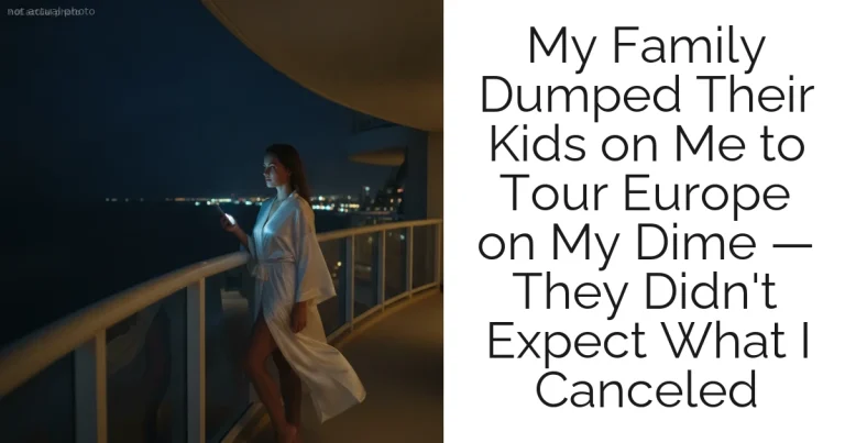 My Family Dumped Their Kids on Me to Tour Europe on My Dime — They Didn't Expect What I Canceled