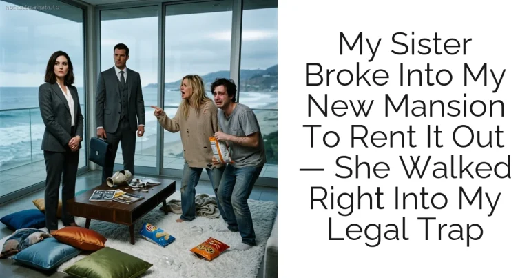 My Sister Broke Into My New Mansion To Rent It Out — She Walked Right Into My Legal Trap