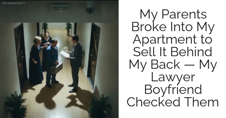 My Parents Broke Into My Apartment to Sell It Behind My Back — My Lawyer Boyfriend Checked Them