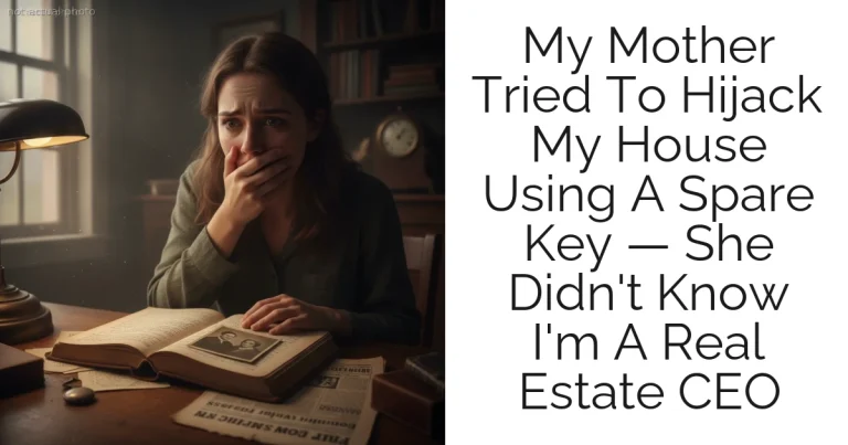My Mother Tried To Hijack My House Using A Spare Key — She Didn't Know I'm A Real Estate CEO