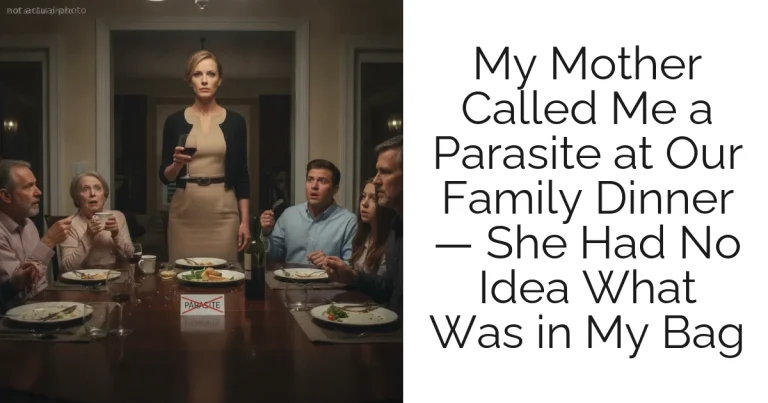 My Mother Called Me a Parasite at Our Family Dinner — She Had No Idea What Was in My Bag