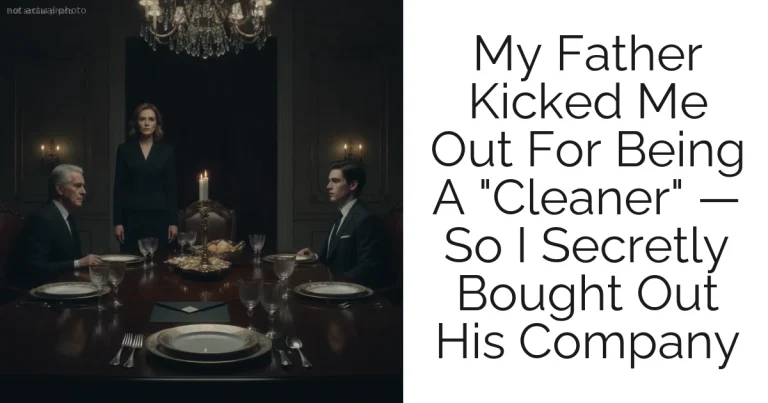 My Father Kicked Me Out For Being A "Cleaner" — So I Secretly Bought Out His Company
