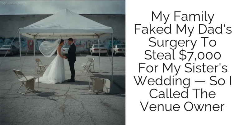 My Family Faked My Dad's Surgery To Steal $7,000 For My Sister's Wedding — So I Called The Venue Owner