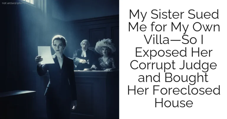 My Sister Sued Me for My Own Villa—So I Exposed Her Corrupt Judge and Bought Her Foreclosed House