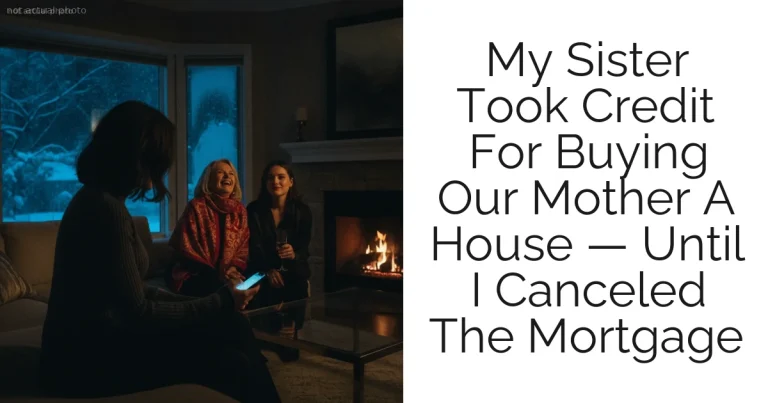 My Sister Took Credit For Buying Our Mother A House — Until I Canceled The Mortgage