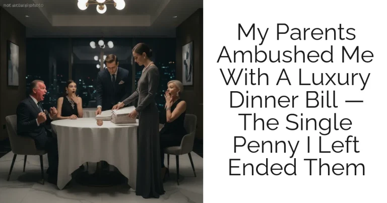 My Parents Ambushed Me With A Luxury Dinner Bill — The Single Penny I Left Ended Them