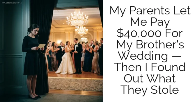 My Parents Let Me Pay $40,000 For My Brother's Wedding — Then I Found Out What They Stole