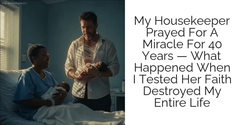 My Housekeeper Prayed For A Miracle For 40 Years — What Happened When I Tested Her Faith Destroyed My Entire Life
