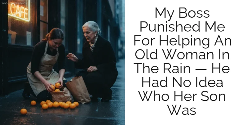 My Boss Punished Me For Helping An Old Woman In The Rain — He Had No Idea Who Her Son Was