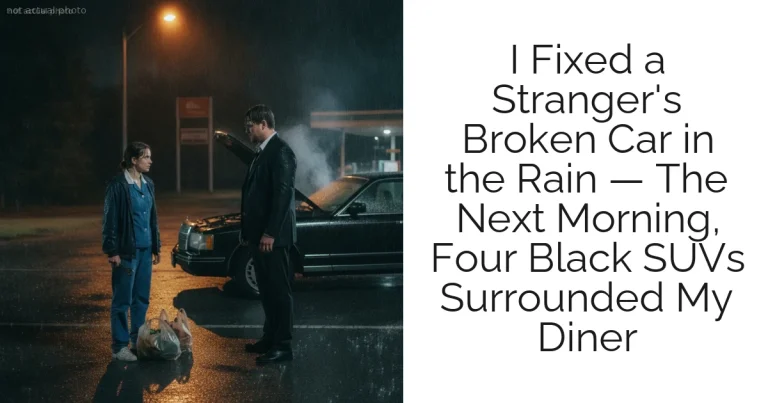 I Fixed a Stranger's Broken Car in the Rain — The Next Morning, Four Black SUVs Surrounded My Diner