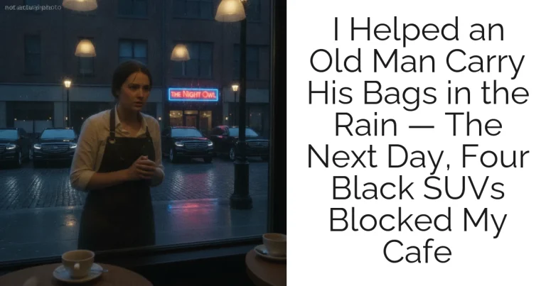 I Helped an Old Man Carry His Bags in the Rain — The Next Day, Four Black SUVs Blocked My Cafe