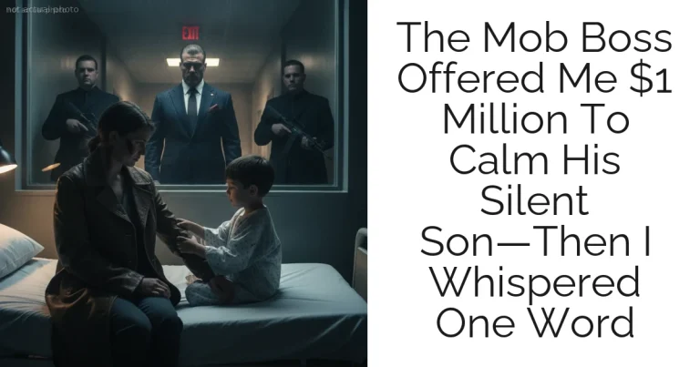 The Mob Boss Offered Me $1 Million To Calm His Silent Son—Then I Whispered One Word