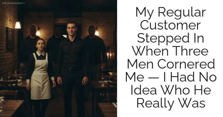 My Regular Customer Stepped In When Three Men Cornered Me — I Had No Idea Who He Really Was