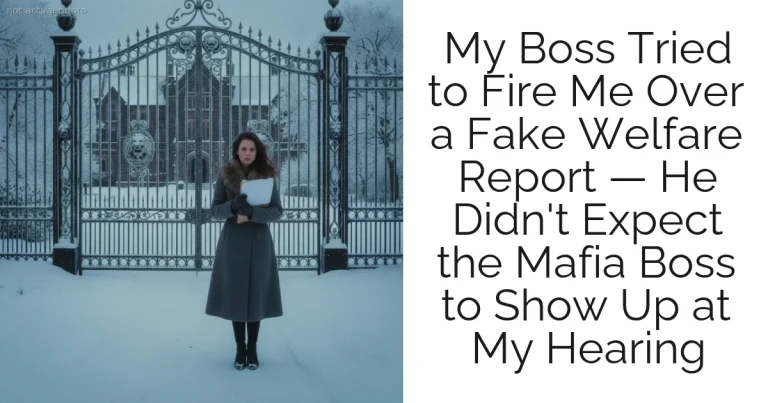 My Boss Tried to Fire Me Over a Fake Welfare Report — He Didn't Expect the Mafia Boss to Show Up at My Hearing