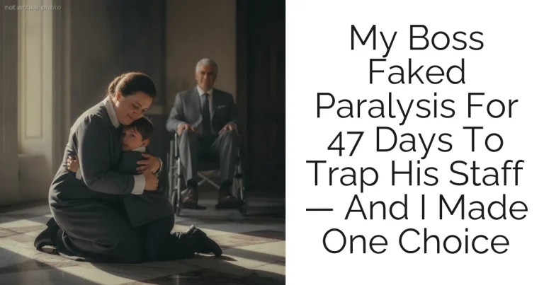 My Boss Faked Paralysis For 47 Days To Trap His Staff — And I Made One Choice