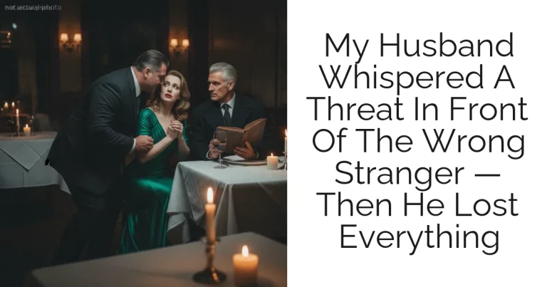 My Husband Whispered A Threat In Front Of The Wrong Stranger — Then He Lost Everything