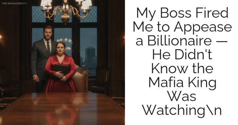 My Boss Fired Me to Appease a Billionaire — He Didn't Know the Mafia King Was Watchingn