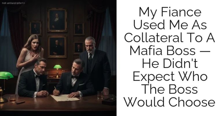 My Fiance Used Me As Collateral To A Mafia Boss — He Didn't Expect Who The Boss Would Choose