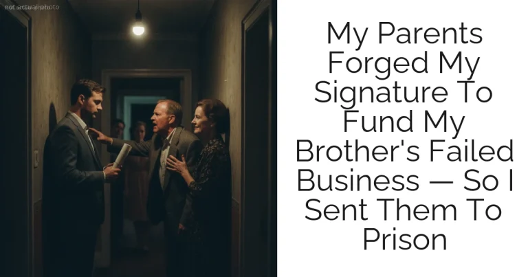 My Parents Forged My Signature To Fund My Brother's Failed Business — So I Sent Them To Prison