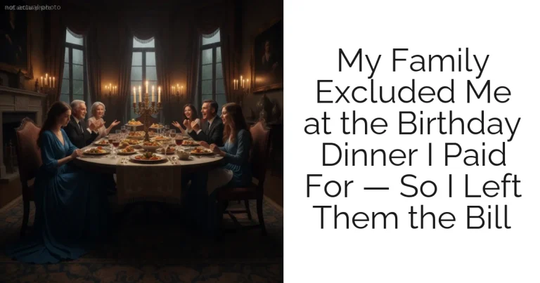 My Family Excluded Me at the Birthday Dinner I Paid For — So I Left Them the Bill