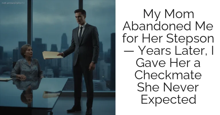 My Mom Abandoned Me for Her Stepson — Years Later, I Gave Her a Checkmate She Never Expected