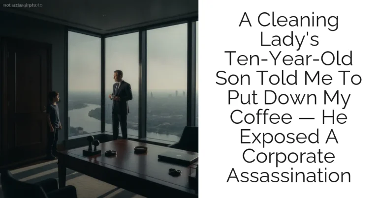 A Cleaning Lady's Ten-Year-Old Son Told Me To Put Down My Coffee — He Exposed A Corporate Assassination