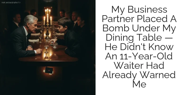 My Business Partner Placed A Bomb Under My Dining Table — He Didn't Know An 11-Year-Old Waiter Had Already Warned Me