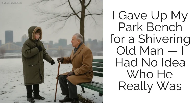I Gave Up My Park Bench for a Shivering Old Man — I Had No Idea Who He Really Was