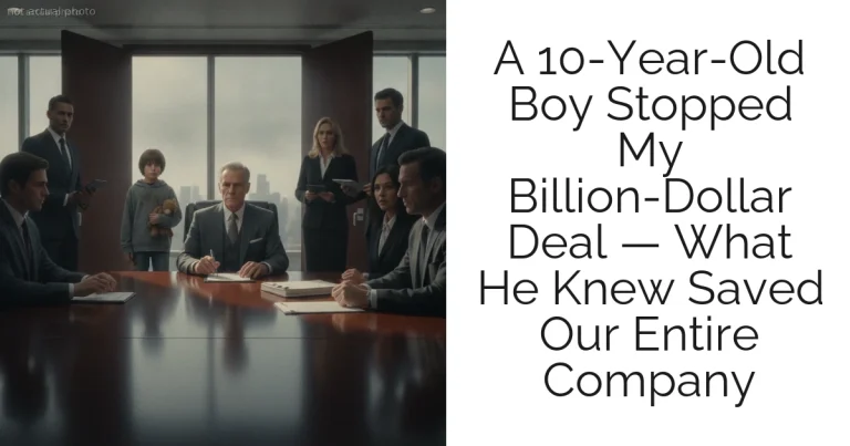 A 10-Year-Old Boy Stopped My Billion-Dollar Deal — What He Knew Saved Our Entire Company