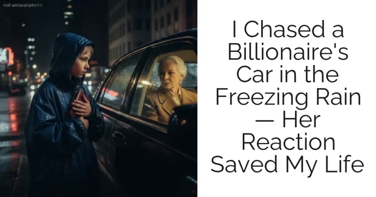 I Chased a Billionaire's Car in the Freezing Rain — Her Reaction Saved My Life