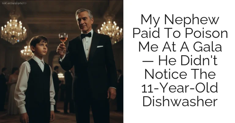 My Nephew Paid To Poison Me At A Gala — He Didn't Notice The 11-Year-Old Dishwasher