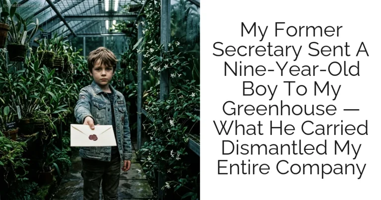 My Former Secretary Sent A Nine-Year-Old Boy To My Greenhouse — What He Carried Dismantled My Entire Company