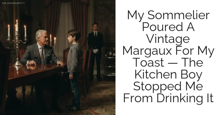 My Sommelier Poured A Vintage Margaux For My Toast — The Kitchen Boy Stopped Me From Drinking It