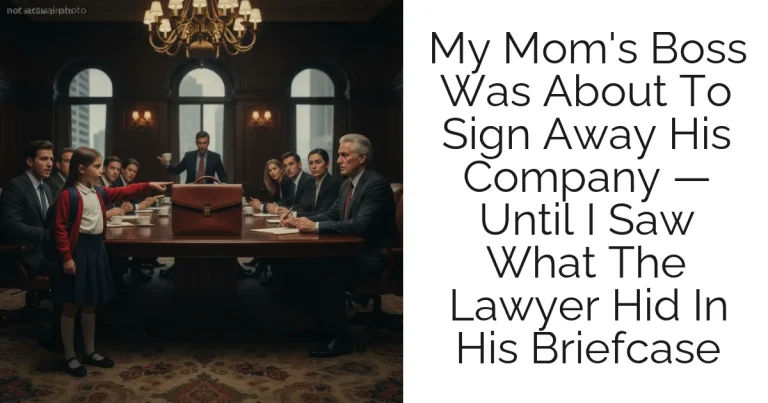 My Mom's Boss Was About To Sign Away His Company — Until I Saw What The Lawyer Hid In His Briefcase