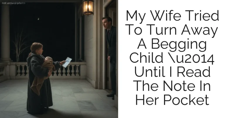 My Wife Tried To Turn Away A Begging Child u2014 Until I Read The Note In Her Pocket